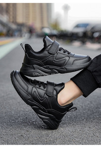 Nouvelles Chaussures Noires Décontractées Style Petit Gentleman en Cuir pour Enfants Garçons, Baskets d'École et de Mode en Gros - Product Image 4
