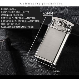 Briquet à gaz Jobon ZB602 à bras articulé, flamme jet en métal, coupe-vent, au <span class=keywords><strong>butane</strong></span>, pour cigarettes, cadeaux d'affaires - Product Image 6