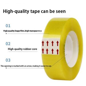 Duy nhất hai mặt văn phòng hộ gia đình văn phòng phẩm dính keo dán băng <span class=keywords><strong>Bopp</strong></span> giấy bóng kính rõ ràng băng tự làm quà tặng Đóng gói hộp con dấu carton Băng - Product Image 3