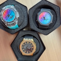LP09 Montre à quartz tendance pour femme, collier, bracelet, bague, chaîne en acier inoxydable, cadran en verre, boucles d'oreilles en alliage, ensemble