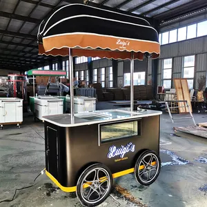 Autumn Popular Street Application Gelato Cart Italian Ice Cream Showcase Factory