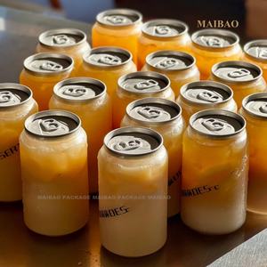 เครื่องดื่มโซดา กาแฟ บรรจุกระป๋อง 500 มล. 650 มล. ขวดพลาสติกใส PET สำหรับใส่ชานมไข่มุก พร้อมฝาอลูมิเนียม - Product Image 1