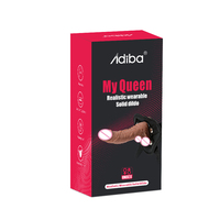 Quaige My Queen - Cinturón con Dildo Realista de Hueso Sólido, Juguete Sexual para Parejas Lesbianas, Marrón, 200 mm, TPE+ABS, IPX7, Impermeable