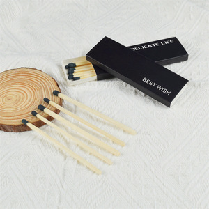 Custom Logo Printing <strong>Vintage</strong> Safety Wooden <strong>Box</strong> <strong>Matches</strong> with Long Sticks and Black <strong>Match</strong> Heads Model 80B for Candle Use - Product Image 4