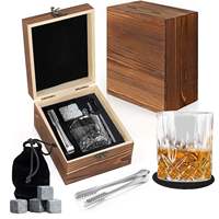 IStapromo regalos Venta caliente Juego de vasos de whisky caja de madera de gama alta caja de almacenamiento de madera juego de vidrio individual piedra de whisky