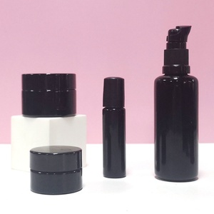 Luxury UV Dark Violet Glass Cosmetic Serum Oil <b>Bottle</b> with Screen Printed Custom Logo 20ml-100ml for Body Lotion & Hair Oil - Product Image 5