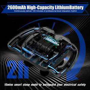 16 <b>Heads</b> OEM Custom Logo <b>Electric</b> Portable Percussion <b>Massage</b> Gun Brush Motor 1800mAh Battery 6-8H Runtime Speed Control Body - Product Image 4
