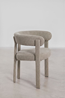 Chaise de salle à manger moderne de luxe entièrement rembourrée, dossier incurvé recouvert de tissu chenille, fauteuil pour salle à manger