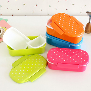 <b>Lunch</b> <b>Box</b> Single Layer Plastic Rectangle With Lid For Children Student Use - Product Image 1
