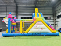 Château gonflable licorne cactus en PVC de qualité commerciale, château gonflable pour enfants, palais de ballons, location de fête avec fonction de glissière de saut