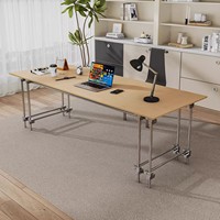 Escritorio de Oficina Comercial de Diseño Bauhaus con Eje Óptico, Tablero Marino de Abedul, Mesa Larga para Estudio, Banco de Trabajo para Reuniones