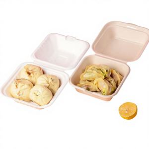 Contenedor de Alimentos Biodegradable de Bagazo Personalizado para Refrigerador, Apto para Microondas, Desechable, para Llevar con Tapa - Product Image 1