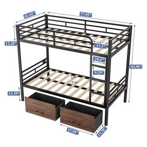 <span class=keywords><strong>Cama</strong></span> Litera Doble de Metal Ajustable de Diseño Moderno, <span class=keywords><strong>Cama</strong></span> <span class=keywords><strong>Alta</strong></span> de Acero para Adultos, Hogar, Escuela, Hotel, Tamaño Doble - Product Image 2