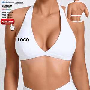 <span class=keywords><strong>Reggiseno</strong></span> Sportivo da Donna Personalizzato, Aderente, ad Asciugatura Rapida, Sexy con Scollo a V Profondo, per Yoga, Corsa all'Aperto, Senza Schienale, Halter, Intimo Fitness - Product Image 2