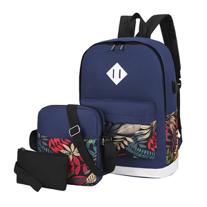New Waterproof Laptop <b>Bag</b> 3-Piece Set with USB and Zipper Closure Student <b>Computer</b> Backpack Combination - Product Image 1