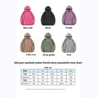 Hoodie katun tenun tebal, sudah dicuci, anti kusut, polos, vintage, musim dingin, dengan saku, desain bahu jatuh, potongan regular fit