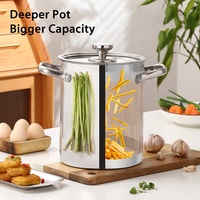 Nouvel arrivage : Friteuse multifonctionnelle en acier inoxydable 304, écologique, pour frites et poulet, avec panier de friture argenté