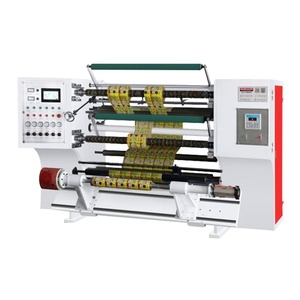 Machine de découpe automatique de tissu non tissé BOPP, machine de rembobinage de rouleaux à commande informatique avec composant moteur central - Product Image 1