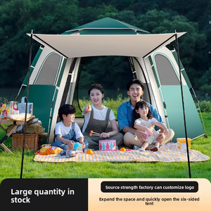 Carpa Hexagonal para Acampar al Aire Libre, Plegable, Portátil, de Apertura Rápida Automática, Impermeable, de Tela Oxford Gruesa, para 5-8 Personas, para las Cuatro Estaciones - Product Image 2