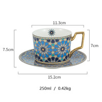 Service à café et à thé en céramique marocaine traditionnelle, style européen, soucoupe, écologique, cadeau pour la maison et le bureau, pour le thé de l'après-midi