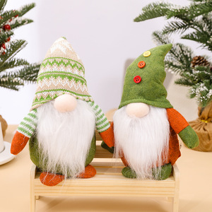 Figura Decorativa Navideña de Tela Afelpada, Muñeco Sin Rostro Hecho a Mano con Barba Larga para Decoración de Mesa Navideña - Product Image 1