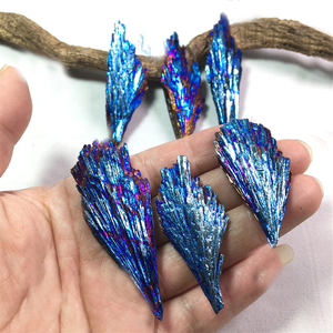 Cluster <span class=keywords><strong>di</strong></span> Cristalli Fiamma Blu per Decorazione Casa, Pietra Naturale <span class=keywords><strong>di</strong></span> Tormalina Titanio Placcata, Gemma dell'Amore per Feng Shui - Product Image 3