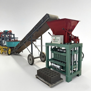 4-35 Ligne de production de blocs de béton entièrement automatique Machine à briques creuses à emboîtement avec mélangeur et convoyeur - Product Image 1