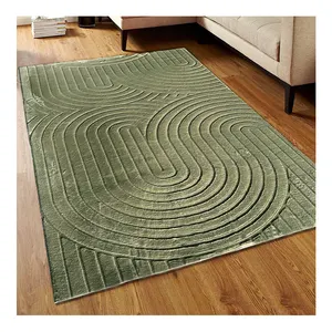 2024 nouvelle vente chaude fausse fourrure de lapin sculpté Design géométrique effet 3D tapis tapis pour la décoration intérieure