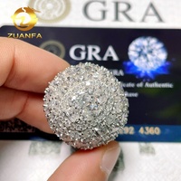 Prix abordable pas cher GRA certifié véritable 925 argent or Moissanite bague Iced Out bague en diamant Iced Out Hip Hop hommes bague