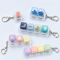 Custom Keycap Keychain Keyboard Key Style Personalized Color Acrylic Key Ring Wholesale Promotional Giveaway Gift