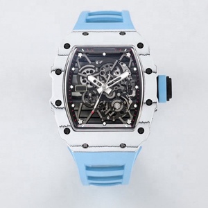 Montre de luxe pour homme 35-01, boîtier en fibre de carbone NTPT blanche, chaîne manuelle, montre <span class=keywords><strong>mécanique</strong></span> de haute qualité - Product Image 1