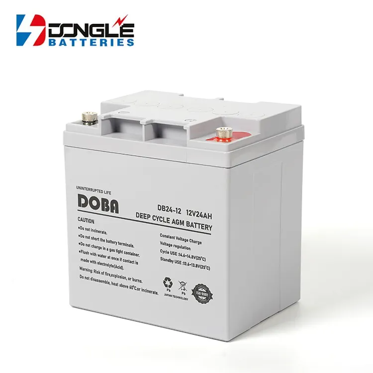 Dongle Wholesale Price Rechargeable DB24-12 12V 24Ah Lead Acid Deep Cycle AGM Gel Solar Battery