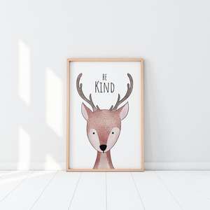 Decorazione moderna della stanza dei bambini del bambino pittura su tela arte cartone animato foresta animale pittura a olio - Product Image 3