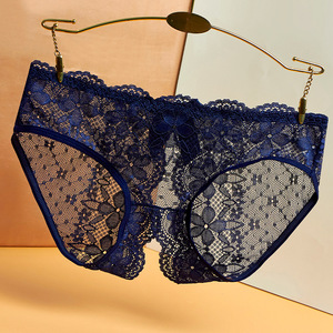 Braguitas sexys transparentes de encaje hueco sin costuras de fácil extracción para mujer de talla grande, ropa interior íntima femenina - Product Image 4