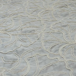 Yy Thời Trang Nhanh Chóng Vải Lanh Hoa Nylon Viscose Bông Chủ Đề Ngà Ren Thêu Vải Cho Phụ Nữ Ngày Lễ Quần Áo Ăn Mặc - Product Image 2