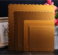 Vente en gros de planche à gâteau carrée ronde de 4/6/8/10/12 pouces planche à tambour pour gâteaux en feuille d'or 2mm tapis de base de cuisson en mousse résistant à la graisse pour desserts