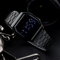 Montres de sport numériques LED vintage colorées SWS Dazzle pour femmes, montres-bracelets carrées étanches en acier inoxydable pour hommes