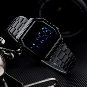 SWS Dazzle Colorful Vintage Orologi sportivi digitali a LED con touchscreen da donna Orologi da polso quadrati impermeabili in acciaio inossidabile da <span class=keywords><strong>uomo</strong></span> - Product Image 4