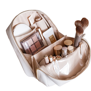 Ladies Large Capacity Makeup Cosmetic <b>Bag</b> Custom Women Makeup Pouch PU Leather Zipper <b>Travel</b> <b>Toiletry</b> <b>Bag</b> - Product Image 1