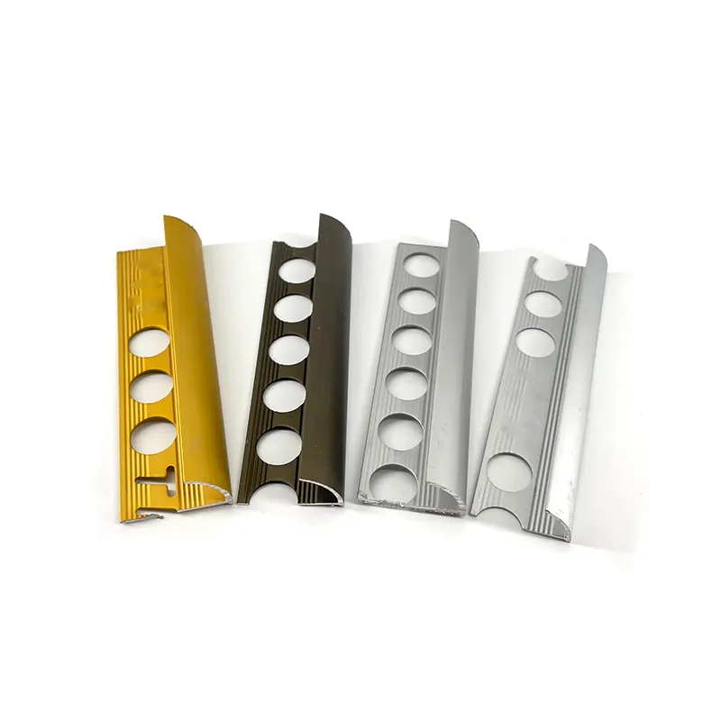 Faixas de alumínio para escada, perfil de alumínio decorativo e protetor para escada com inserção de borracha