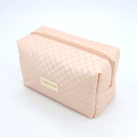 Sacs cosmétiques personnalisés en gros, doux et moelleux, sacs cosmétiques gonflés, logo personnalisé en vrac, pochette de maquillage avec fermeture éclair