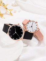 YuSa372 nouvelle tendance mode Simple femmes vitrail Couple montre haute qualité bracelet en cuir montres à Quartz