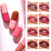Vente en gros de mini capsules personnalisées de glaçage pour les lèvres antiadhésif en forme de tasse Smoot Velvet Matte Lip Gloss High Pigment Repulpant Lip Tint With HALAL