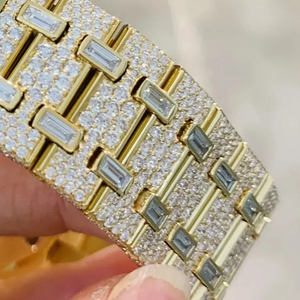 Reloj Mecánico Automático de Alta Calidad con Moissanita Super Diamante - Frozen Vvs con Correa de Silicona Reemplazable - Product Image 6