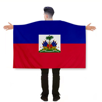 Drapeau haïtien 3*5 pieds, drapeaux de l'équipe de football haïtienne pour l'extérieur, couvre-véhicule avec drapeau haïtien