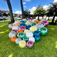 Ensemble de boules/sphères miroir gonflables publicitaires en PVC, boule brillante géante pour discothèque, ballon miroir géant pour la décoration de fêtes