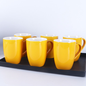 Yellow <b>Ceramic</b> <b>Mugs</b> Set Of 50 Solid Color Coffee <b>Mug</b> For Giveaways HB008 - Product Image 3