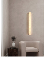 Applique murale moderne minimaliste en marbre avec LED en cuivre pour salon et tête de lit