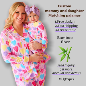 Set di Pigiami Personalizzati per Mamma e Figlia, Maniche Lunghe, Stampa Personalizzata, Morbidi per Madre e Bambini - Product Image 2
