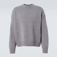 Pull ras du cou 100 % cachemire pour homme, design basique personnalisé, anti-plis et anti-rétrécissement, idéal automne/hiver